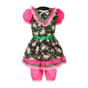 Vestido Feminino Infantil Festa Junina de Babado Com Culote