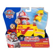Patrulha Canina - Veiculo Grande + Boneco Rubble Fire Rescue