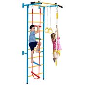 HONEY JOY Brinquedo de Escalada para Crianças, Ginásio Indoor de Metal para parede sólida, Playground e Conjunto de Exercícios de Escalada com Escada