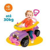 Carrinho de Passeio Infantil Jip Jip com Haste Direcional, Buzina e Anel de Proteção - Várias Cores - A Partir de 9 Meses