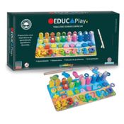 Brinquedo Educativo de Madeira Matemática Somar e Brincar Tabuleiro Educaplay