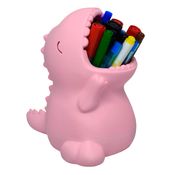 Dinossauro Rosa Baby Porta Caneta Lápis Objeto Decoração Infantil 3D Quarto