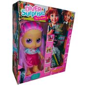 Boneca Diver Surprise Vai a Escola com Mochila e Canetinha Ursinho Divertoys