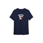 Camiseta Esportiva Azul Manga Curta Superman Krypto Escudo