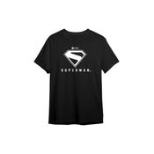 Camiseta Algodão Preta Manga Curta Superman P&B