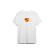 Camiseta Esportiva Branca Manga Curta Superman Retrô