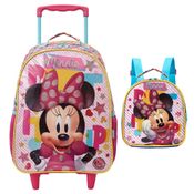 Kit Mochila de Rodinha Lancheira Xeryus Minnie X1 Rosa