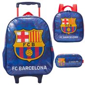 Kit Mochila Rodinha Lancheira Estojo Xeryus Barcelona Azul