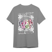 Camiseta de Algodão Dos Rosa Cinza Quadro