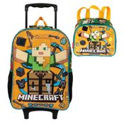 Kit Mochila De Rodinha Minecraft Funtage +Lancheira Sestini