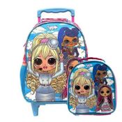 Kit Mochila de Rodinha + Lancheira 14 LOL OMG R Xeryus