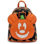 Mochila Escolar Infantil Loungefly Disney Mickey Mouse Abóbora Lanterna para Crianças a Partir de 5 Anos, Preta