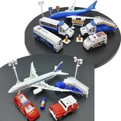 Kit Brinquedo Aeroporto Transito 18Pçs Avião Carro Caminhão