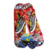 Skate Infantil Estampado Grafite Kit Equipamentos de Proteção