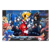 Sonic Filme 3 Pack Luxo C/ 4 Bonecos Articulados 14 Cm - Tails, Knuckles - Shadow e Sonic C/Luz Olhos e Cabeça – Sunny