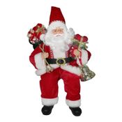 Papai Noel Com Presentes C Sino De Natal Sentado 30 Cm