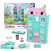 Conjunto de Construção Magnética Tile Town Gabbys Dollhouse 35 Peças, Brinquedo Interativo STEM de Telhas Magnéticas, Inclui Figuras de Gabby e Pandy