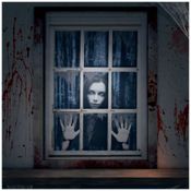 Cortina de Fantasma para Pendurar na Janela Decoração para Festa de Halloween