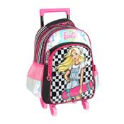 Mochila Escolar Rodinha Barbie Skate Radical Preto - Luxcel