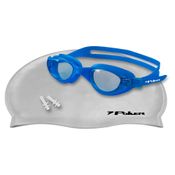 Kit de Natação Adulto Poker Navagio com Touca, Óculos e Protetor de Ouvido