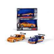 Pack 2 Velozes e Furiosos - 2001 Nissan Silvia 515 e Brian's Toyota Supra- 1/32 - Jada