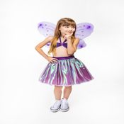 Fantasia - Saia Holográfica Com Asa Lilás - Tamanho P - Brink Model