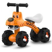 Bicicleta sem Pedal Infantil Tigre com 4 Rodas para Crianças de 1 a 4 Anos, YGJT, Laranja