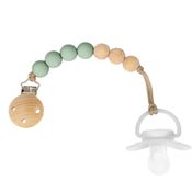 Prendedor De Chupeta Bambu e Silicone Verde Buba
