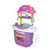 Cozinha Infantil Portátil com Rodinhas Rosa Maral
