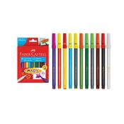 Canetinha 10 cores + 2 mágicas Muda de Cor - Faber-Castell