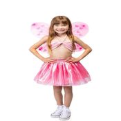 Fantasia - Saia Holográfica Com Asa - Rosa - Tamanho P - Brink Model