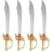 4 Super Espadas de Brinquedo Piratas Caribe Jack Sparrow Infantil Dourada 57cm