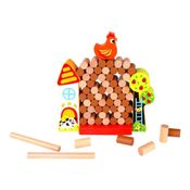Jogo Jenga Fazenda de Madeira - Tooky Toy
