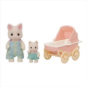Sylvanian Families Conjunto Carrinho de Bebê Gato Primavera