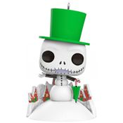 Enfeite de Natal Hallmark Keepsake Disney Tim Burton Jack Skellington Boneco de Neve Funko POP!, Plástico, 5x7,5x3,5cm