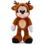 Pelúcia Oficial do Mickey Mouse Rena de Natal da Disney Store - 38 cm - Brinquedo de Natal em Traje de Rena com Gravata de La Brilhante