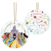 Enfeite de Natal Princesa de Cerâmica 34HD 2025 para Árvore, Fãs de Princesas, Castelo de Conto de Fadas