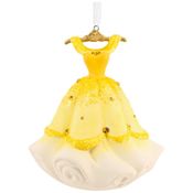 Enfeite Natalino Hallmark Signature 2025 Disney Princesa Bela Vestido Amarelo Cerâmica, 9 x 10 x 7,6cm