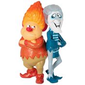 Enfeite de Natal Hallmark Keepsake - Os Irmãos Miseráveis do Ano Sem Papai Noel, Snow Miser e Heat Miser, Plástico 5,7x9