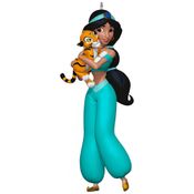 Enfeite de Natal Hallmark Keepsake Disney Aladdin Jasmine e Rajah, Plástico 4,3x10,5x3,4 cm