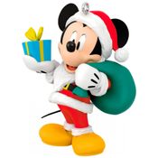 Enfeite de Natal Hallmark Keepsake Disney All About Mickey! Papai Noel Mickey, Plástico 3,2x4,8x3,2 cm