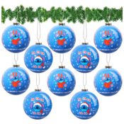 Enfeites de Natal Disney Stitch, Conjunto com 10 Decorações de Árvore, Bolas Decorativas Penduráveis para Decoração de Natal