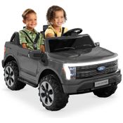 Carro Elétrico Infantil Licenciado Best Choice Products Ford F-150 Lightning 24V Cinza, 2 Lugares, com Controle Remoto e Bluetooth, Capacidade de 60