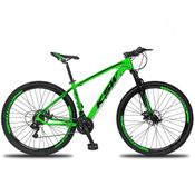 Bicicleta Alumínio Aro 29 Ksw Dianteiro Shimano Tz 24 Marcha - Verde-preto - 21"