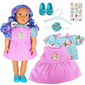 KIT ROUPA BONECA PARA OUR GENERATION - PRINCESA BELA - 6 PÇS