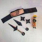 Kit Boneco Naruto 15Cm + 2 Shuriken + 1 Bandana...