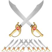 10 Super Espadas de Brinquedo Piratas Caribe Jack Sparrow Infantil Dourada 57cm