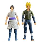 Kit 4 Bonecos Action Naruto Shippunden Kakashi Minato Sasuke