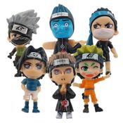 Kit 6 Bonecos Action Figure Naruto Akatsuki 6Cm