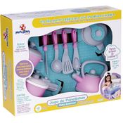 Jogo De Panelinhas Baby Gourmet Rosa Brinquedo Para Meninas + 3 Anos